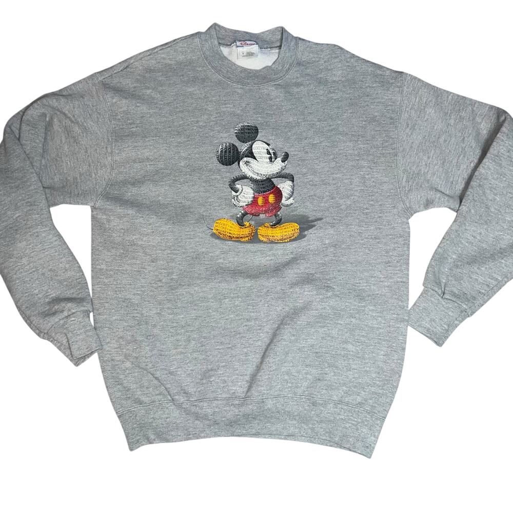 Vintage Disney Store classic Mickey Mouse graphic crewneck gray sweatshirt Med